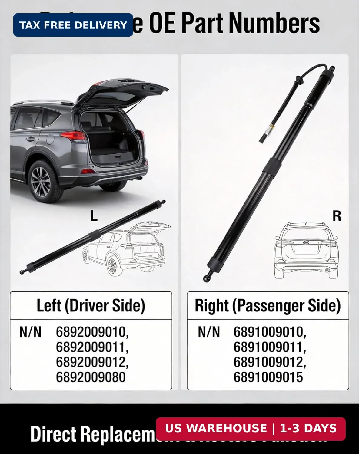 Flecto Power Liftgate Struts for 2013-2018 Toyota RAV4, Electric Rear Hatch Tail