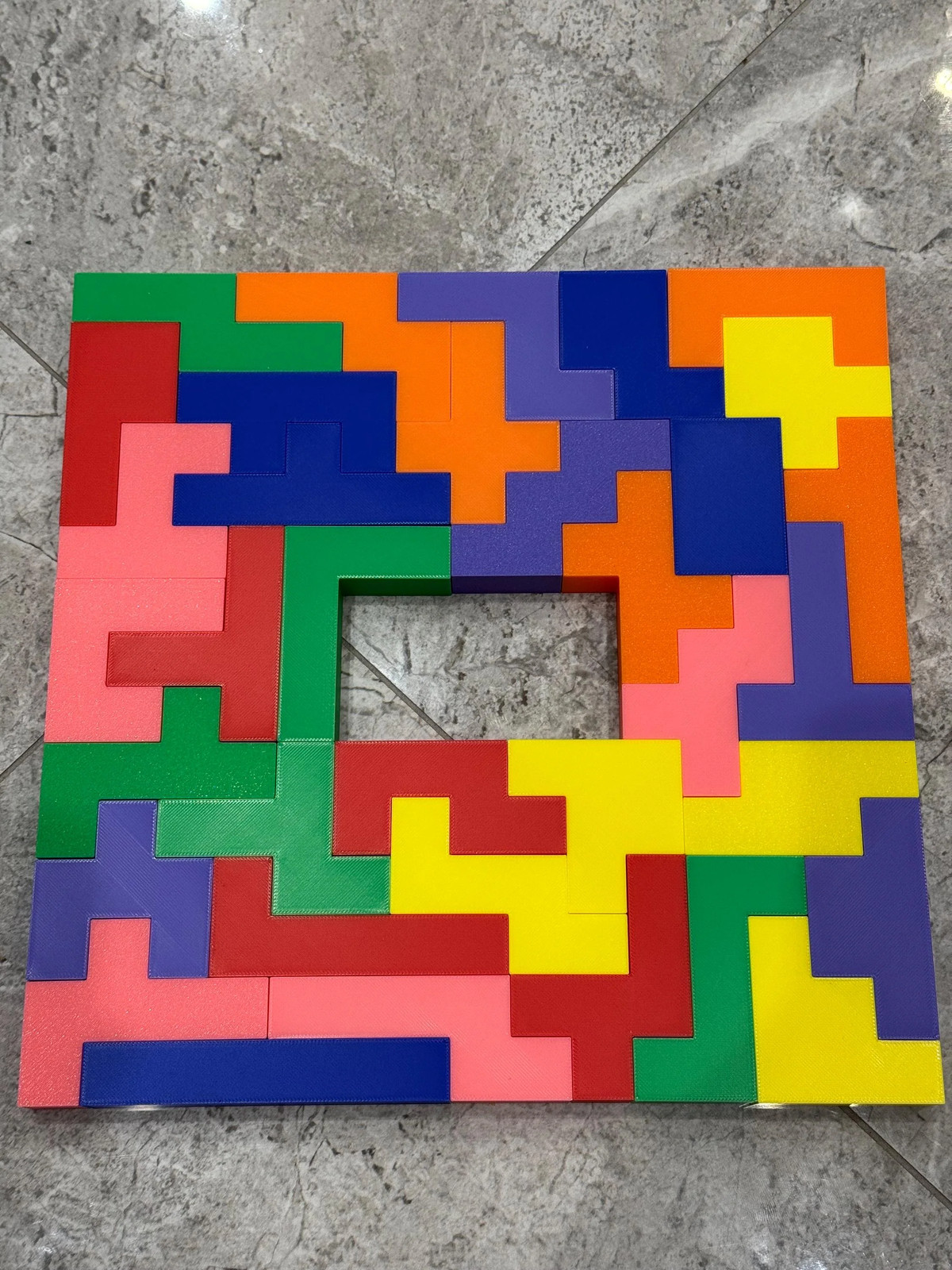 Hexomino Puzzle – 35 Unique 3D Printed Pieces, Fun Mind Challenge Gift for Kids