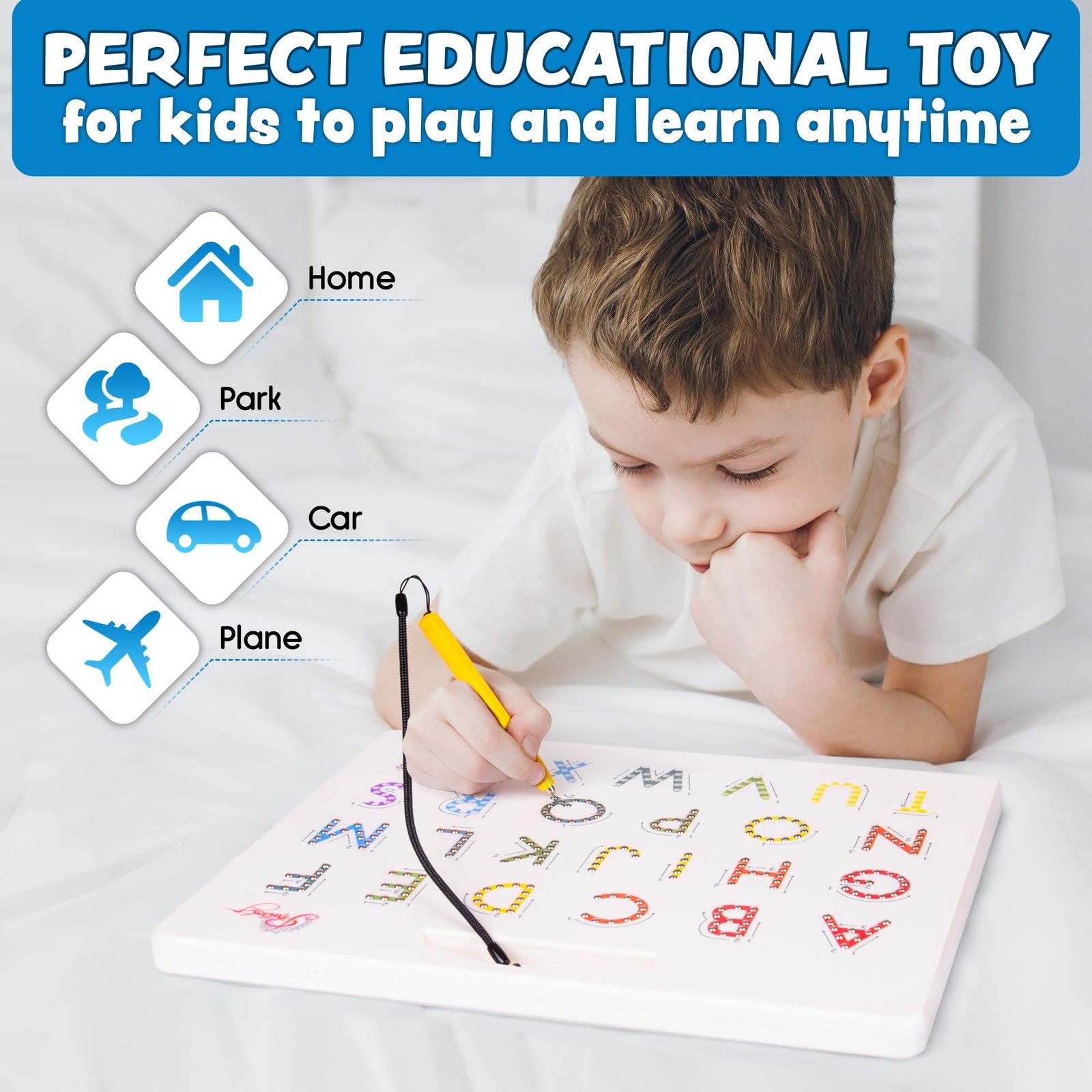 Magnetic Alphabet Tracing Board – double sided letters & numbers Magnetic