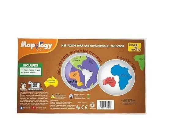 Imagimake Mapology 5 Continents Educational Toy & Learning Aid for Boys & Girls
