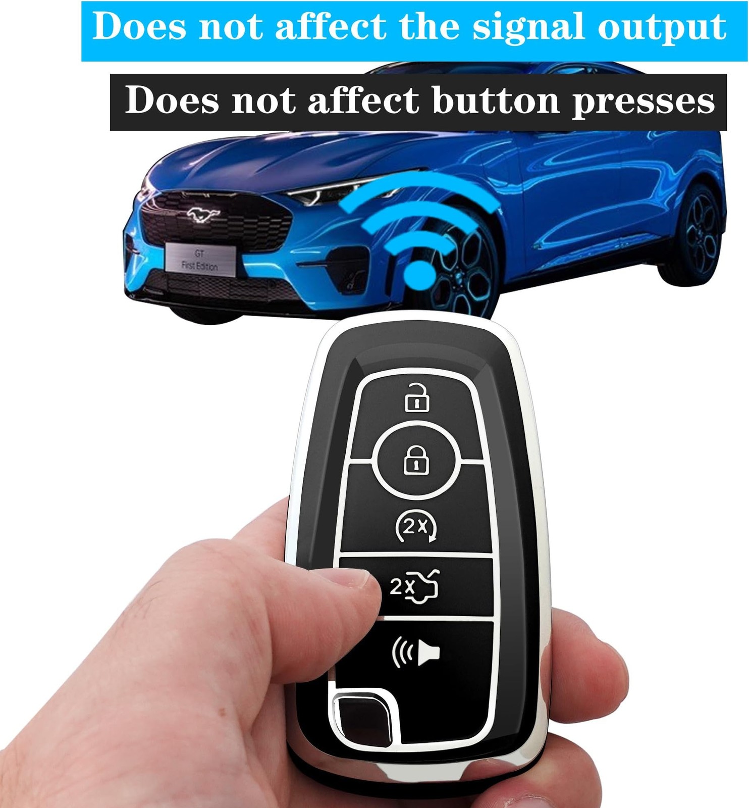 Kirsnda Key fob Cover case Keychain Compatible with Ford,Soft TPU Key case fi…