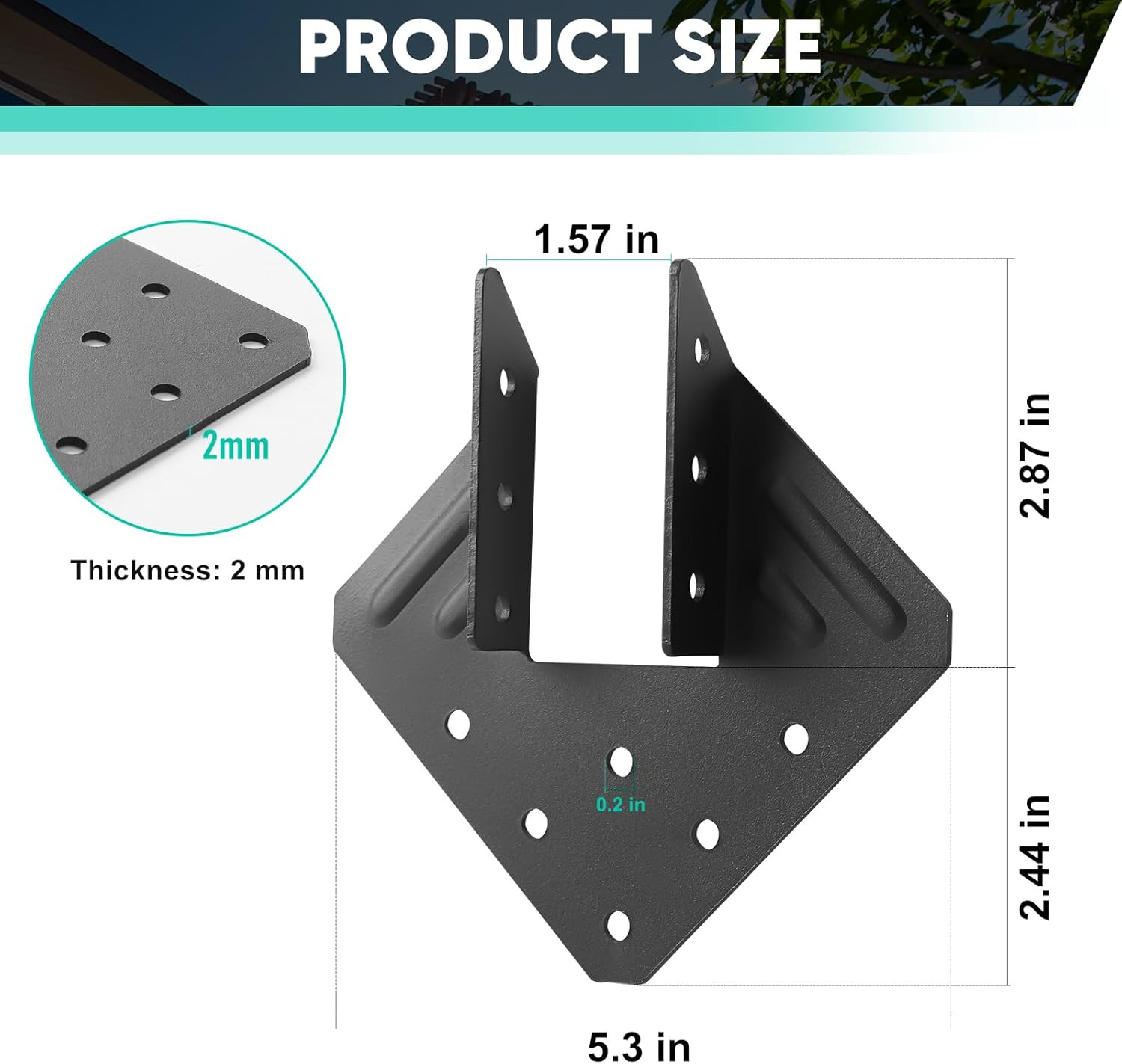 14-Gauge(2Mm) Heavy Duty Hurricane Ties,30Pcs Black Joist Hangers,Hurricane Stra