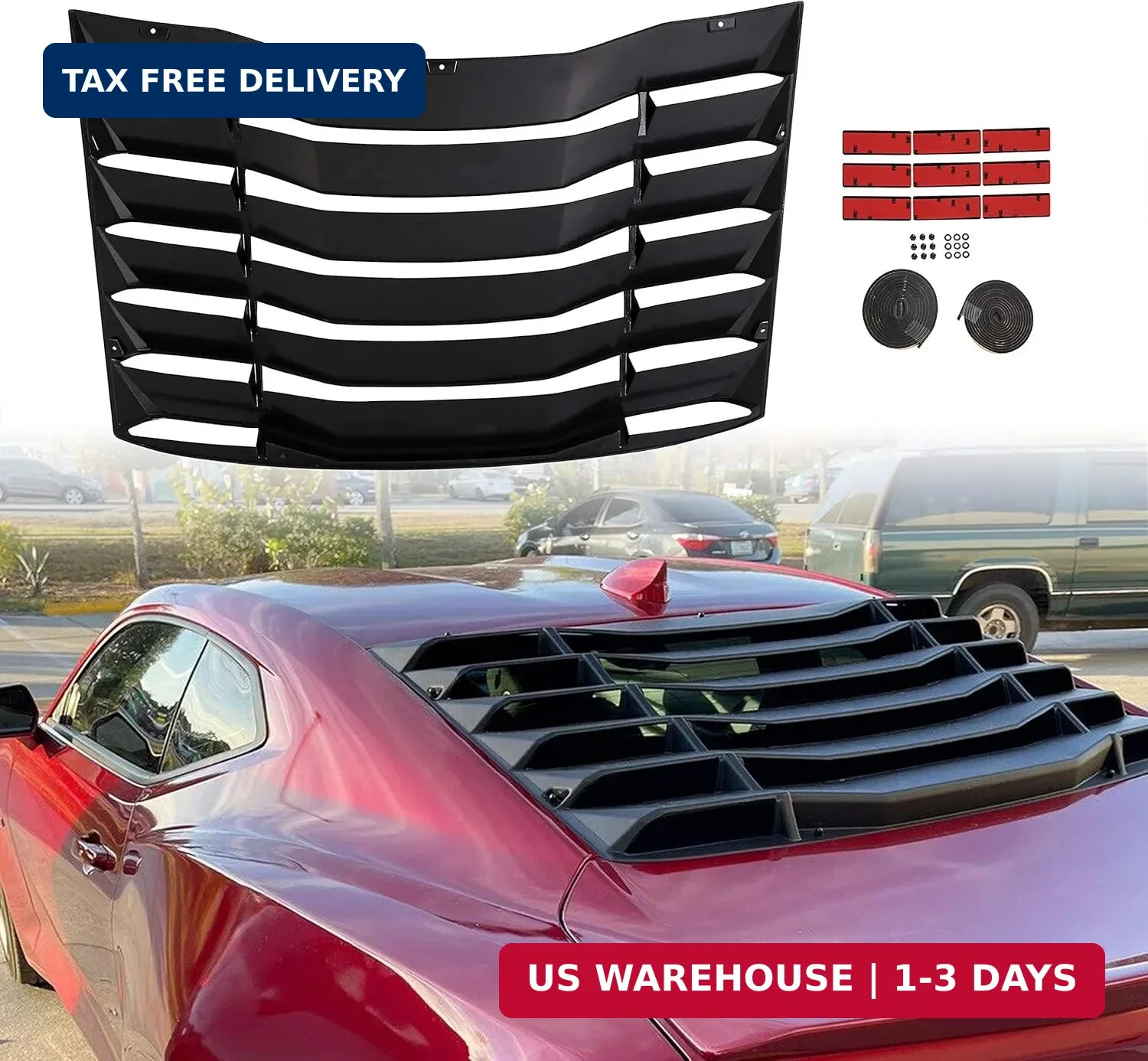 Rear Window Louver Compatible with 2016-2023 Chevy Camaro Rear Windshield