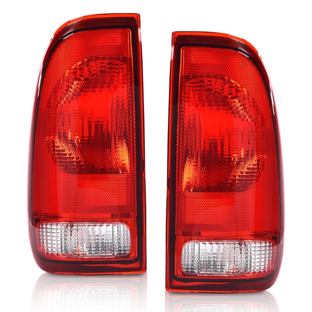 Red Lens Black Housing Tail Lights for Ford F150 F250 F350 1997-2007