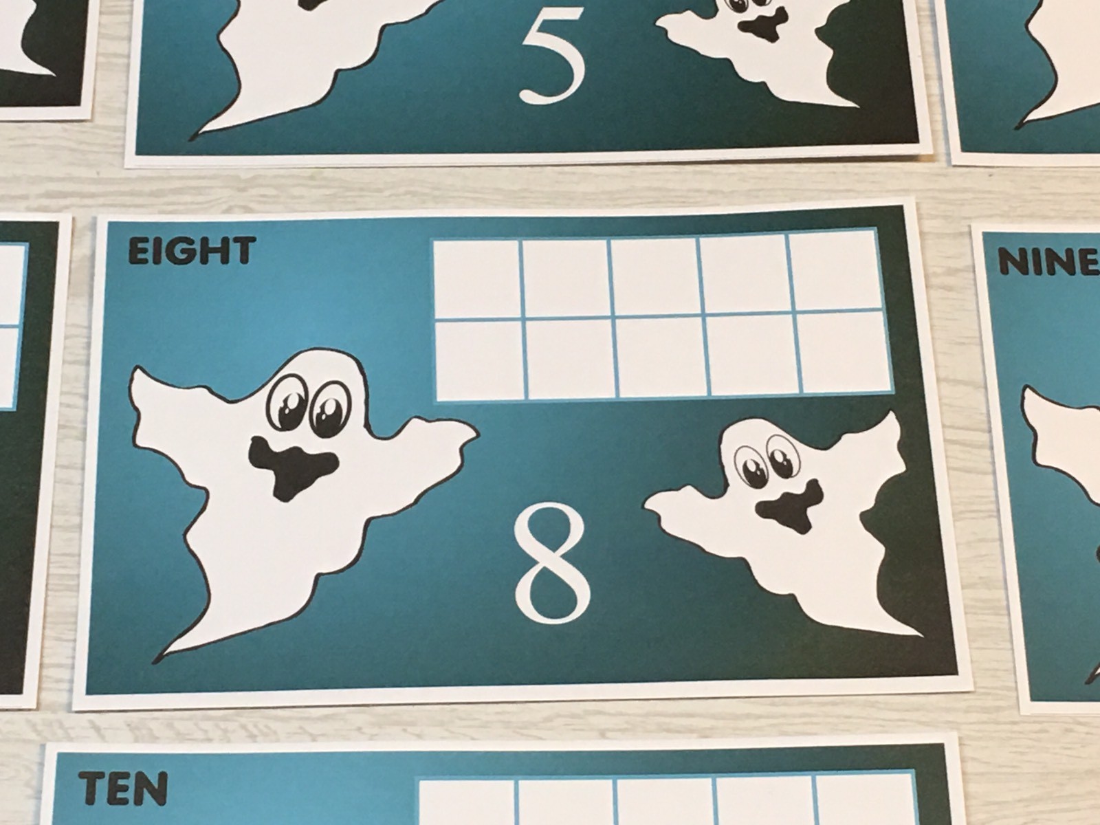 Ghost – Dry Erase – Laminated Activity Set – Teaching Supply Ten-frames