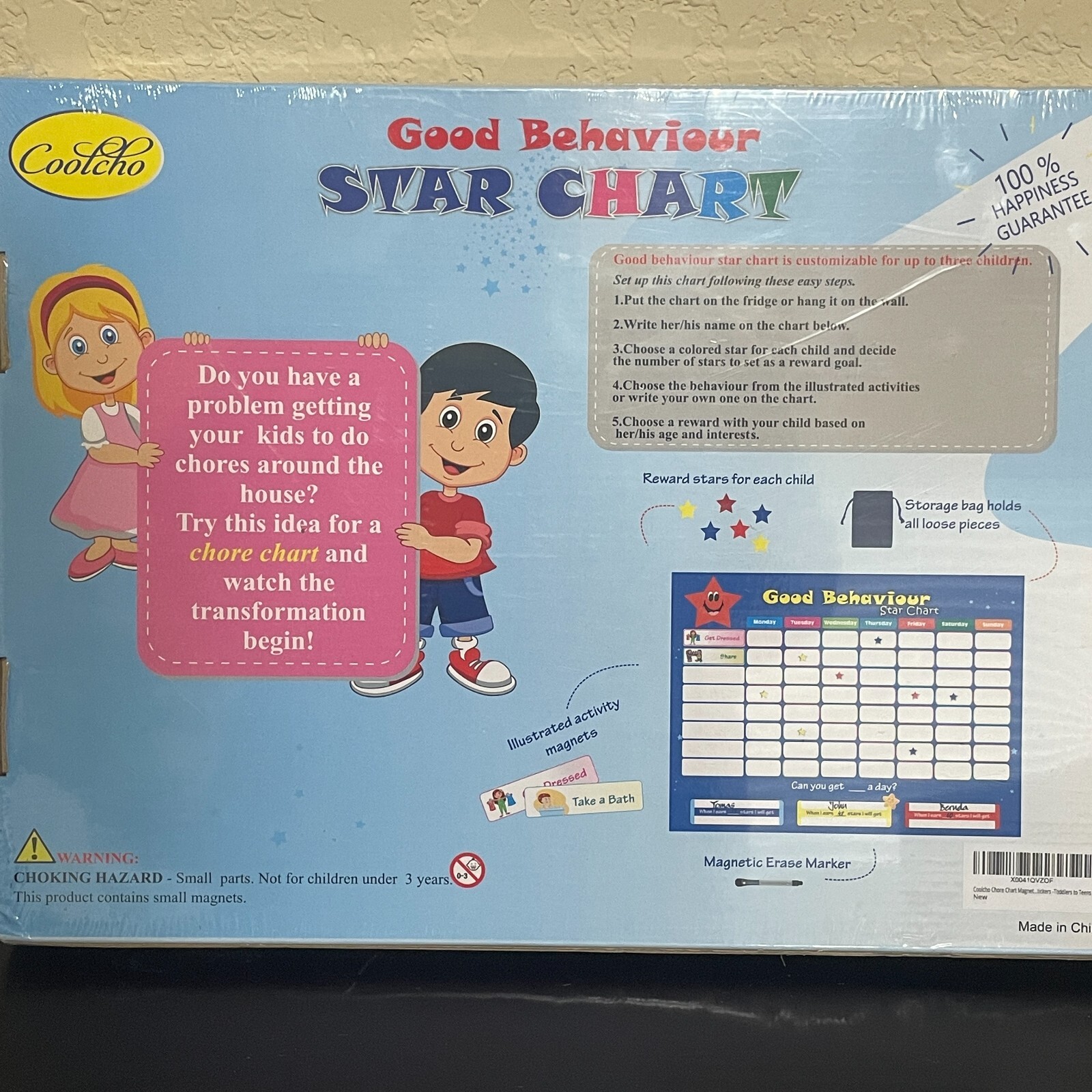 Reward Behavior Star Chart For One or Multiple Children Magnetic