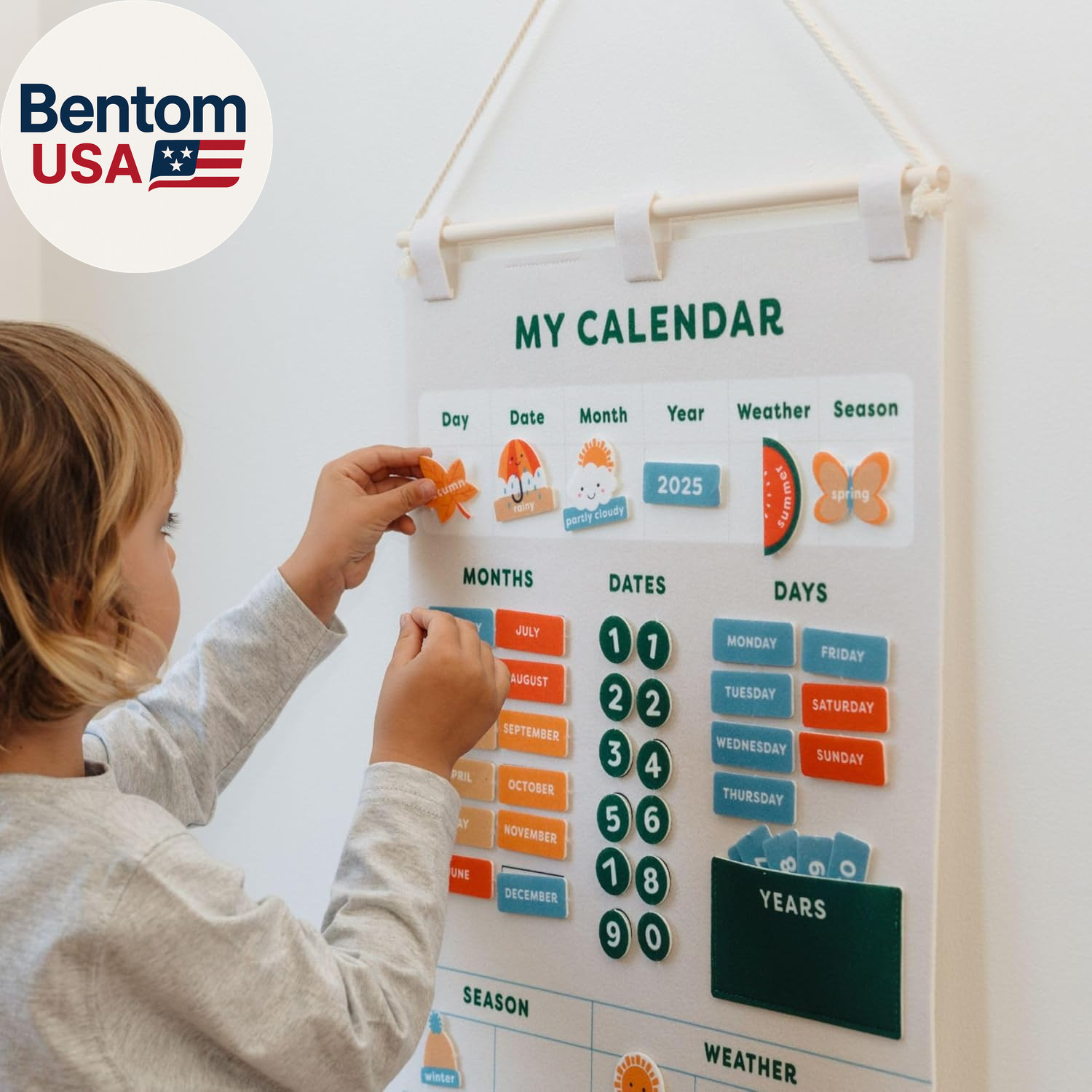 Beautiful Toddler and Kids Calendar – Perfect Homeschool Supplies with Months, D
