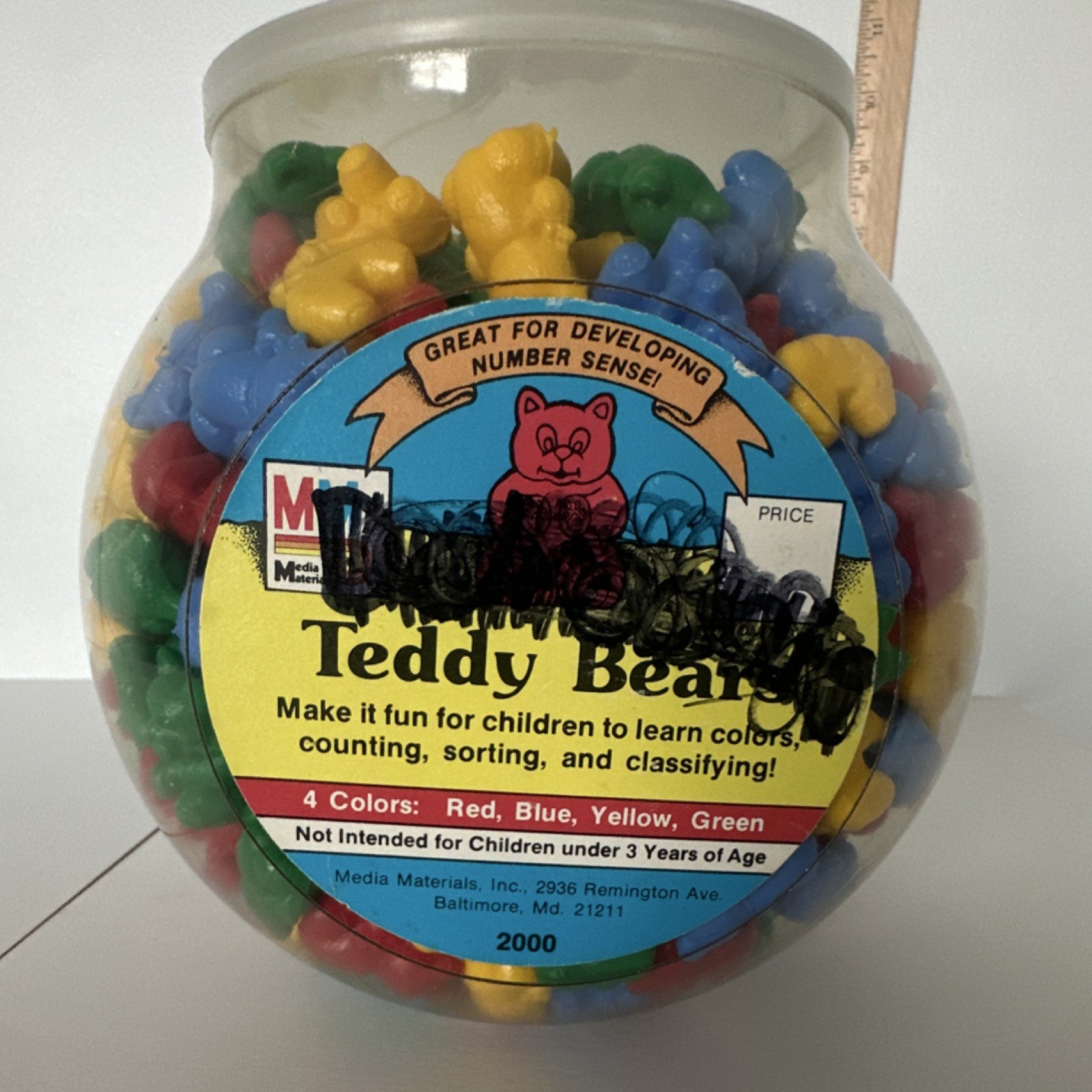 Media Materials Teddy Bears Counters 2000pcs Red Blue Yellow Green