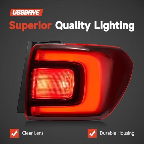 LED Tail Lights Compatible with Right Passage Side 17-19 Acadia Black Housing