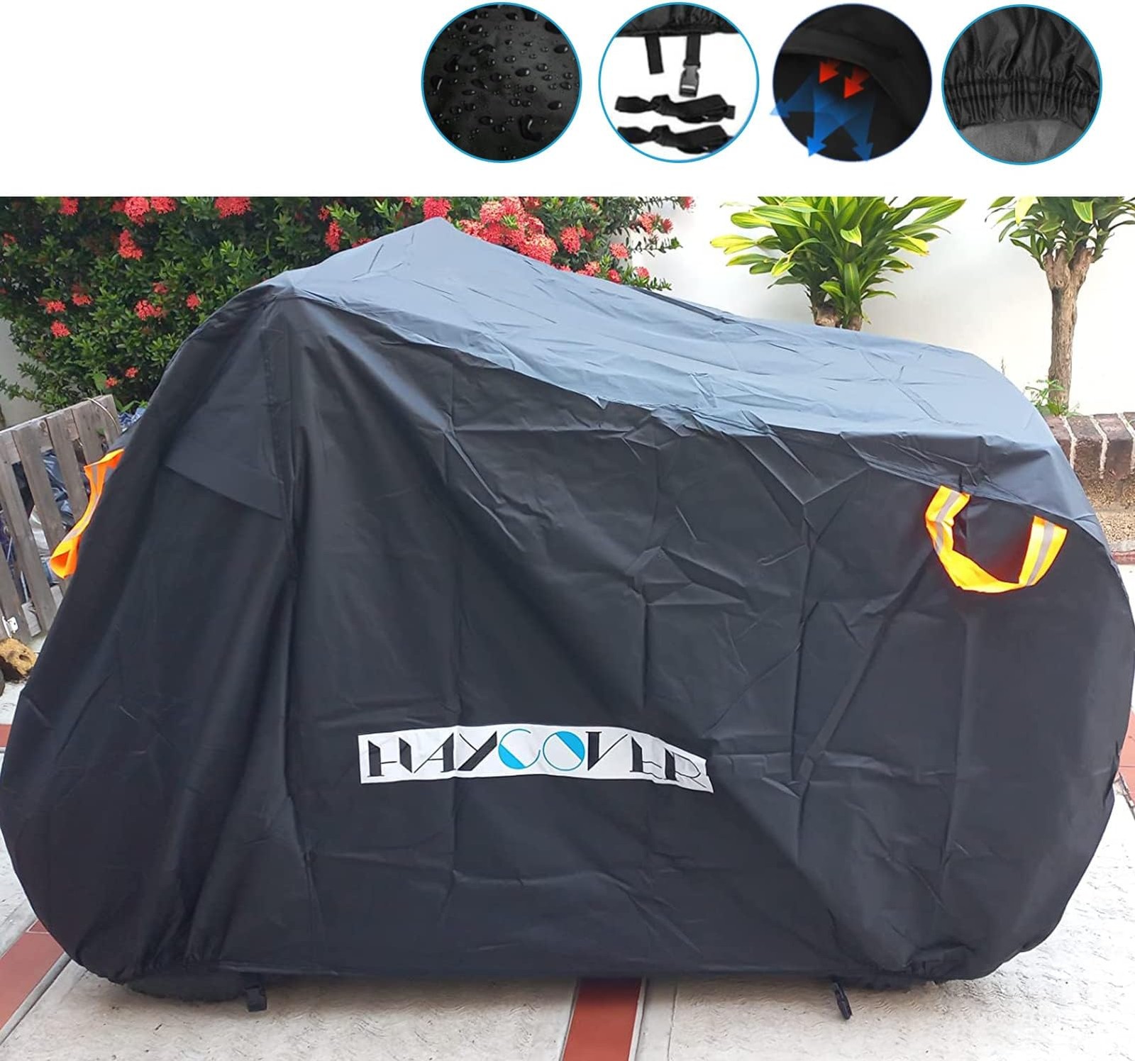ATV Cover, Heavy Duty Black Waterproof Oxford Fabric Protective 4 Wheeler Qua…