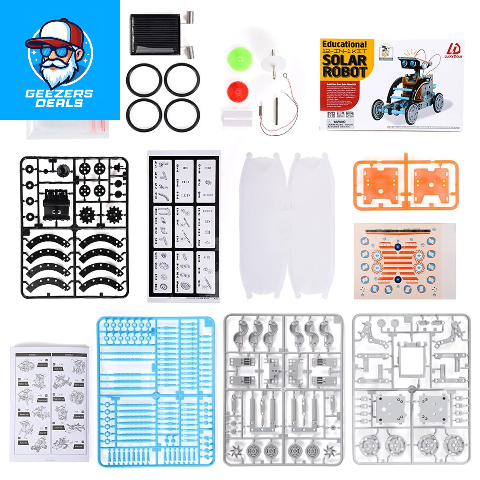 STEM Toys Solar-Powered Transforming Robot Toy – 12-In-1 Construction Set,Educat