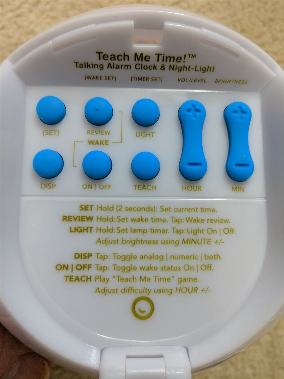Onaroo Teach Me Time Talking Alarm Clock ** WITH POWER SUPPLY **