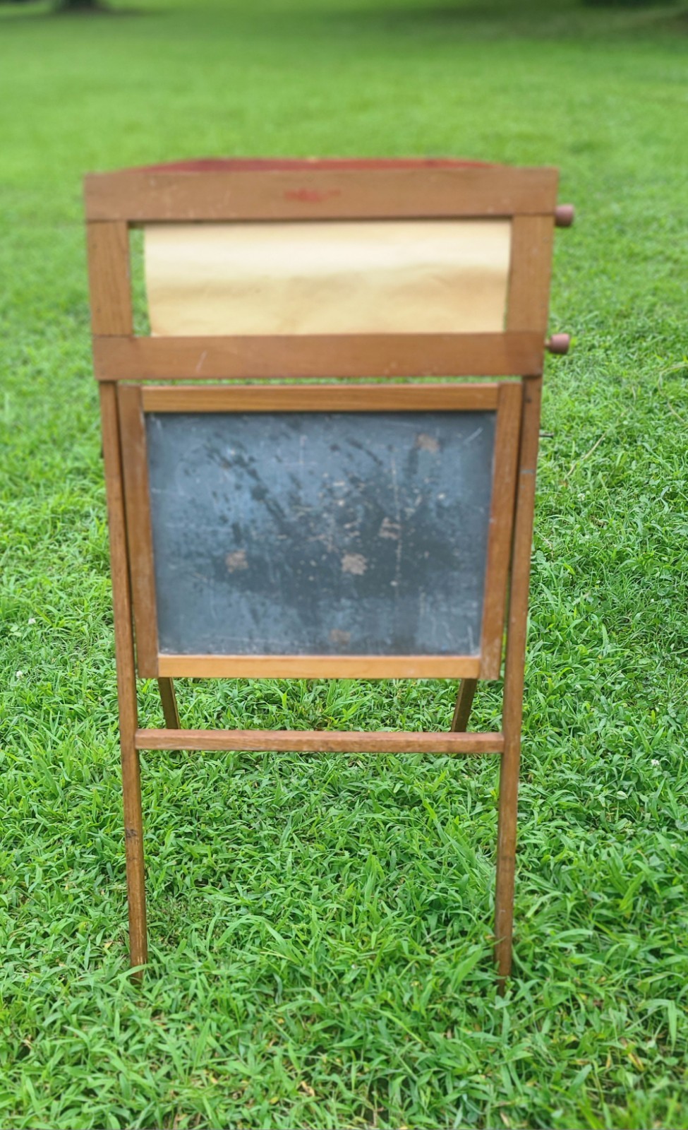 Vintage 1930’s Child’s Educational Chalkboard Easel w/Paper