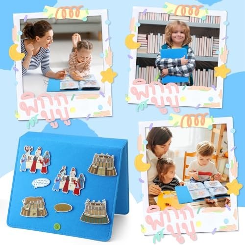 16 Pack Felt Board Story Sets – Flannel Story Pieces with Storage Binder & 16 Po