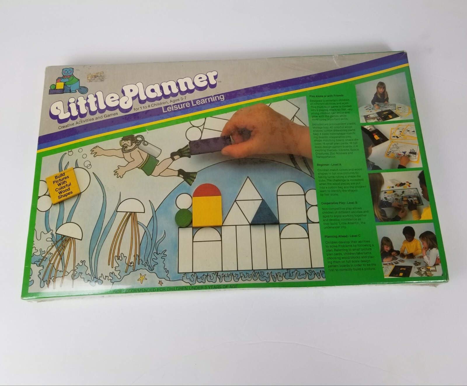 Wooden Pattern Development Game Homeschool Leisure Learning Little Planner Vtg