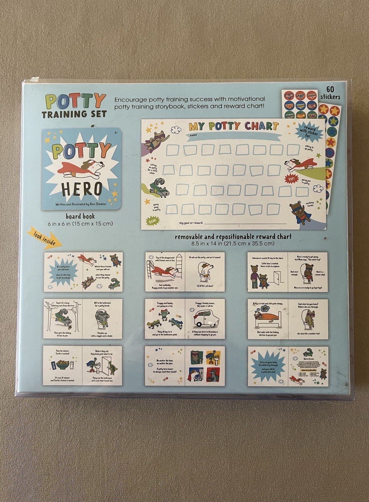Baby Boys’ Potty Training Set (Board Book, Reward Chart & Stickers) New In Box!