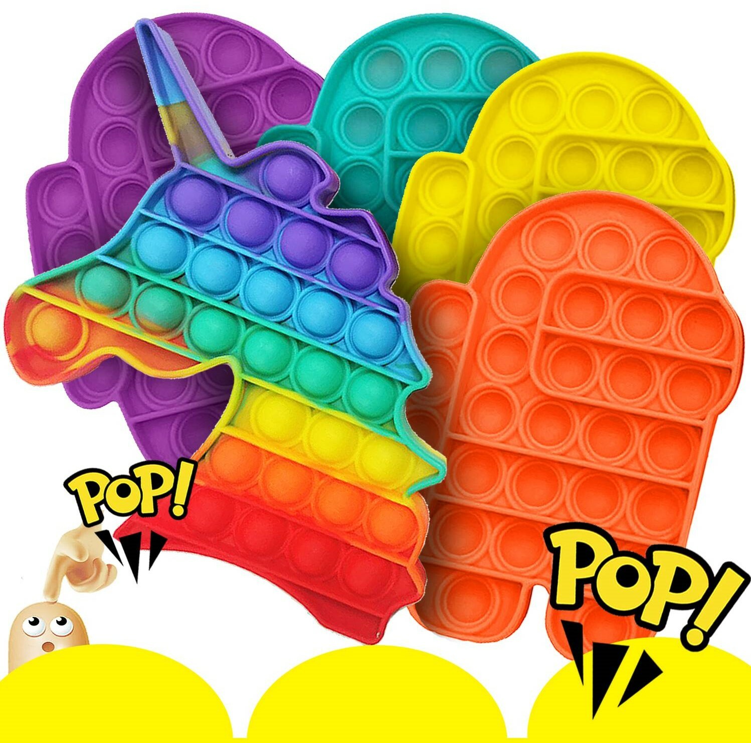 AMONG US PUSH POP SILICONE SENSORY FIDGET TOY ANTI-ANXIETY STRESS BUBBLE IT GAME