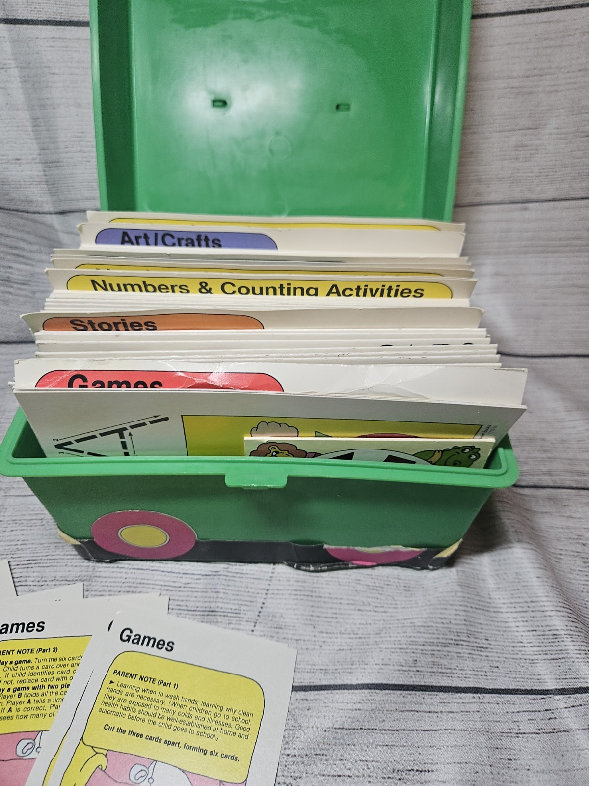 Vintage Sweet Pickles Preschool Program Learning Case Activity Bus Full w/Cards