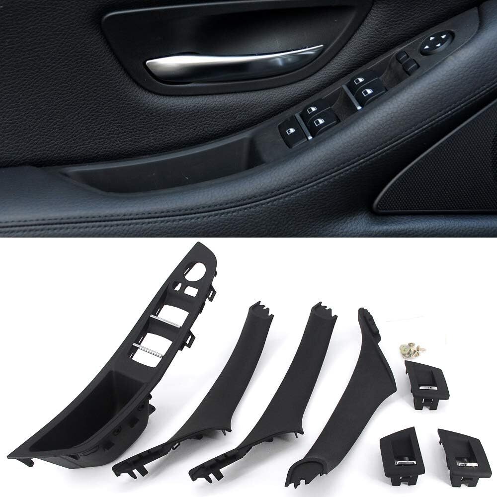 Black Window Switch Armrest Panel, Inner Door Pull Handle Trim Cover Kits