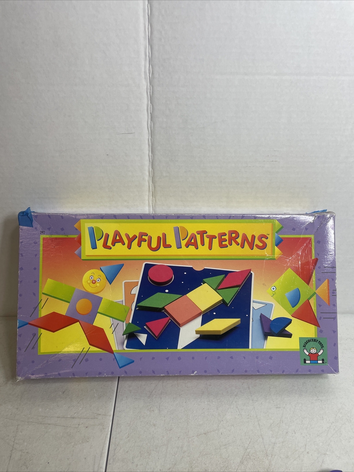Rare Vintage Game Discovery Toys PLAYFUL PATTERNS Design Activity shapes cards