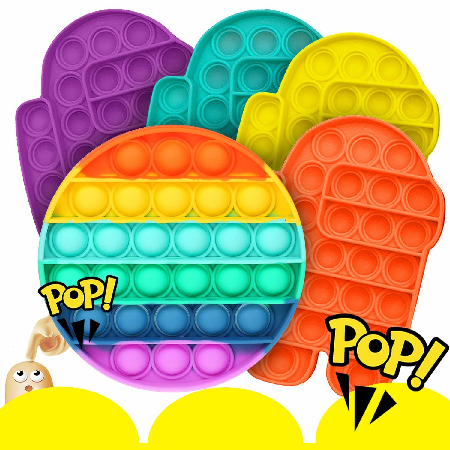 AMONG US PUSH POP SILICONE SENSORY FIDGET TOY ANTI-ANXIETY STRESS BUBBLE IT GAME