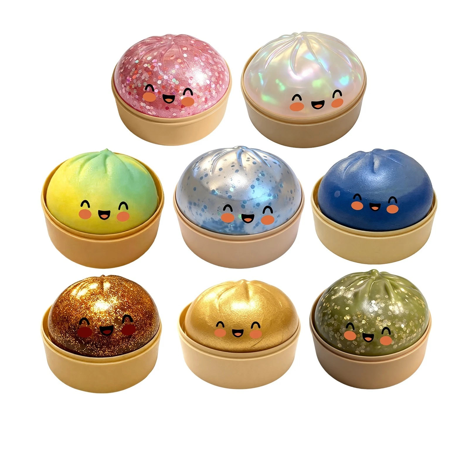 New Five Below Surprise Squishy Dumpling Bun Glitter Rare Toy Collectible TL