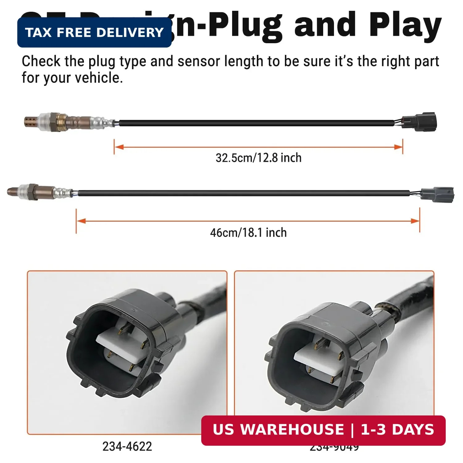 2 PCS Oxygen Sensor Upstream Downstream O2 Sensor Compatible with 2005-2011 Toyo