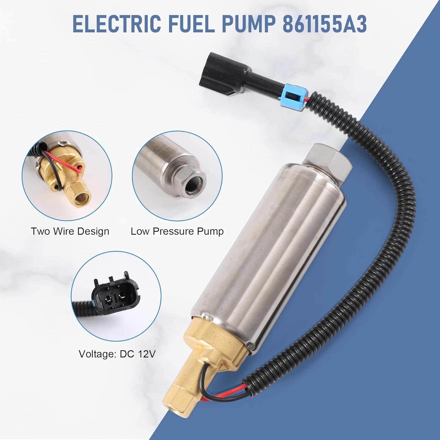 Electric Fuel Pump 861155A3 Replacement For Mercury Mercruiser Marine Boat 4.3L
