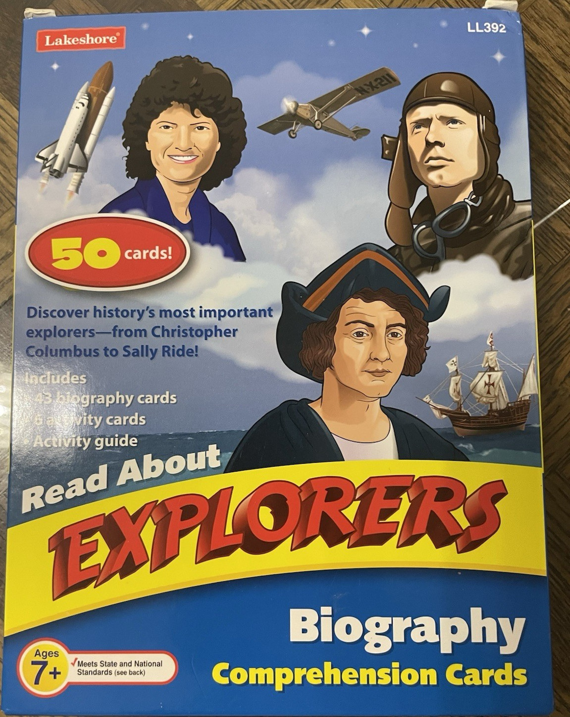 Lakeshore Biography Comprehension Cards Explorers Ages 7+ 50 Cards LL392