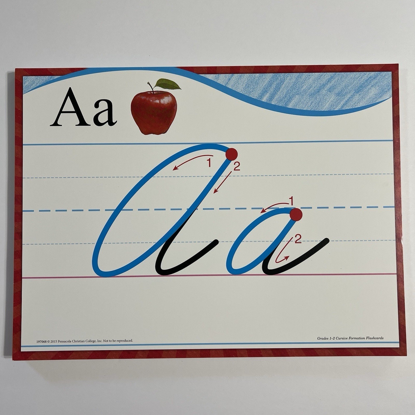 Abeka Grades 1 and 2 Cursive Formation Flashcards Large A to Z and 1 to 10