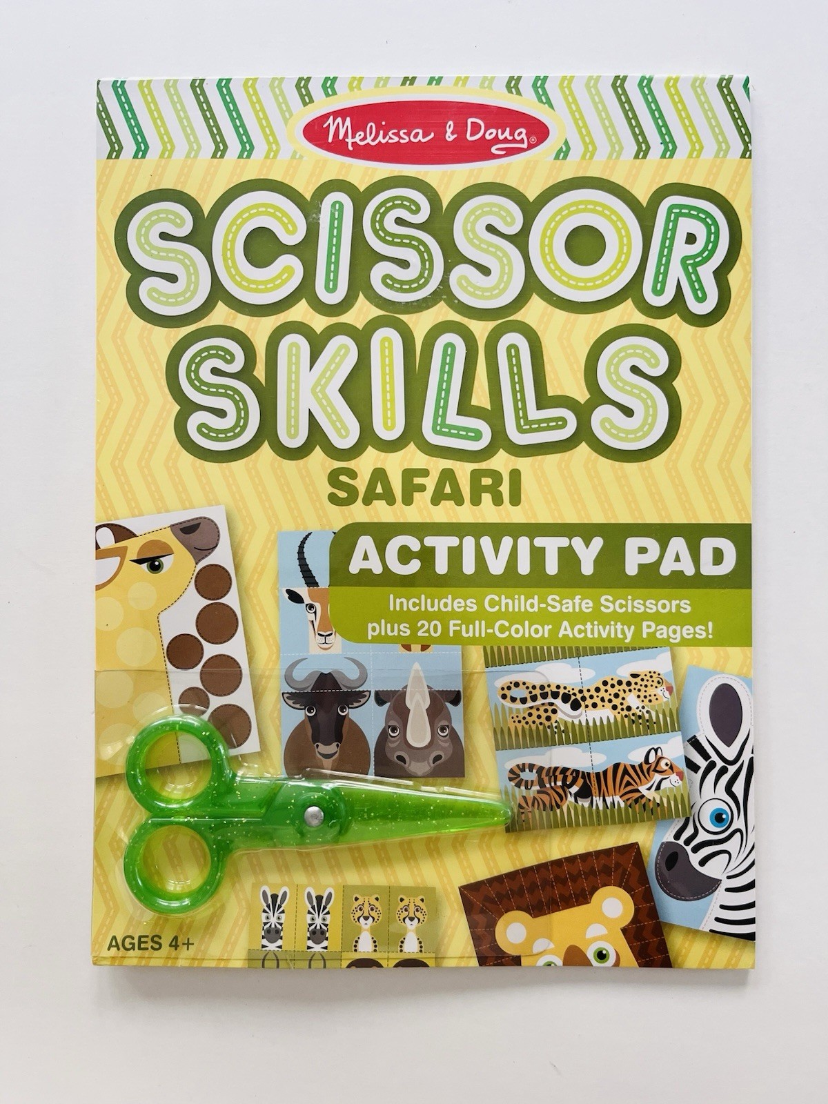 Melissa & Doug Scissor Skills Safari Activity Pad Child-Safe Scissors PreK NEW