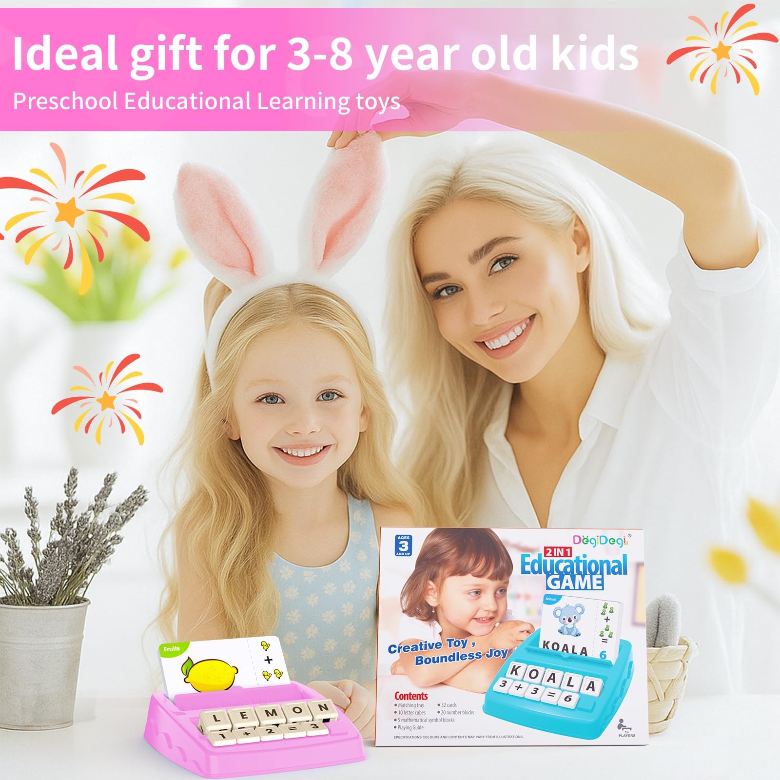 Educational Toys for Ages 3-8, Matching Letter Spelling Game ABC Learning, Le…