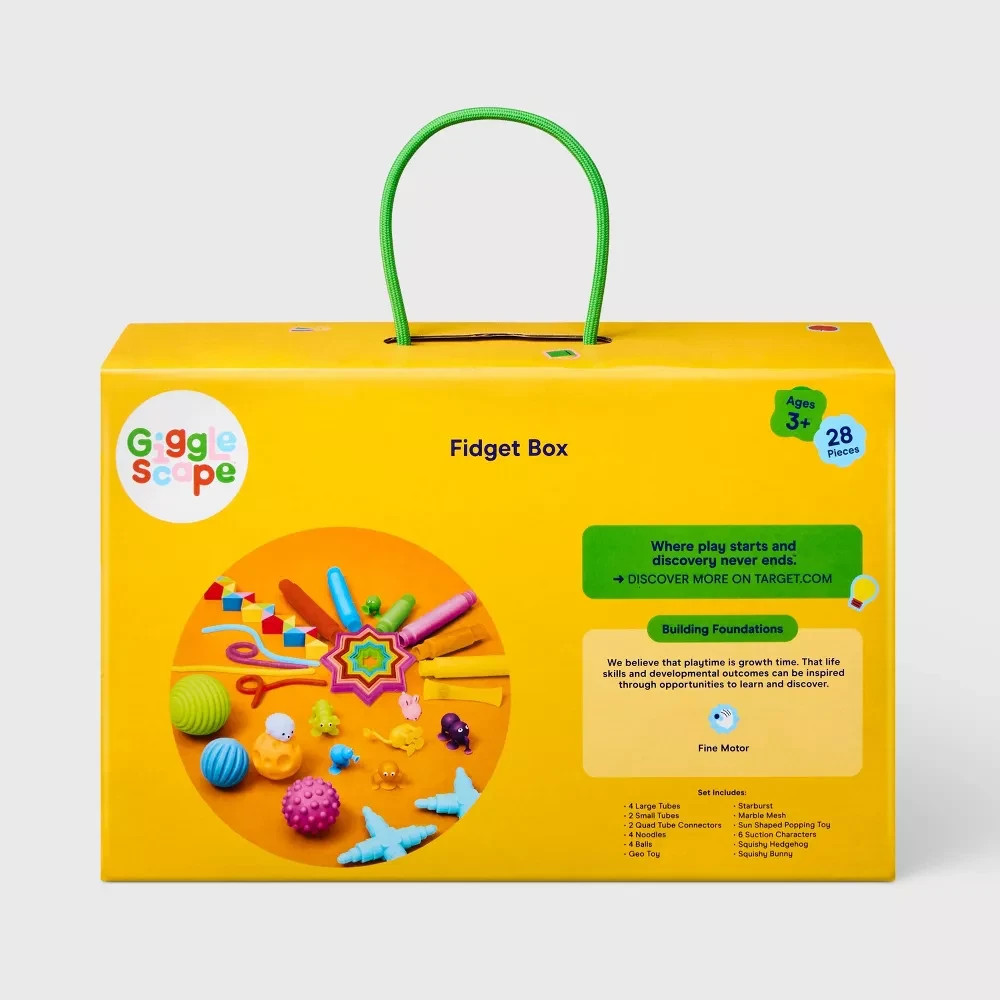 🔥Gigglescape Fidget Box 28-Piece Set For Ages 3+ Stretch, Twist & Squeeze!🔥