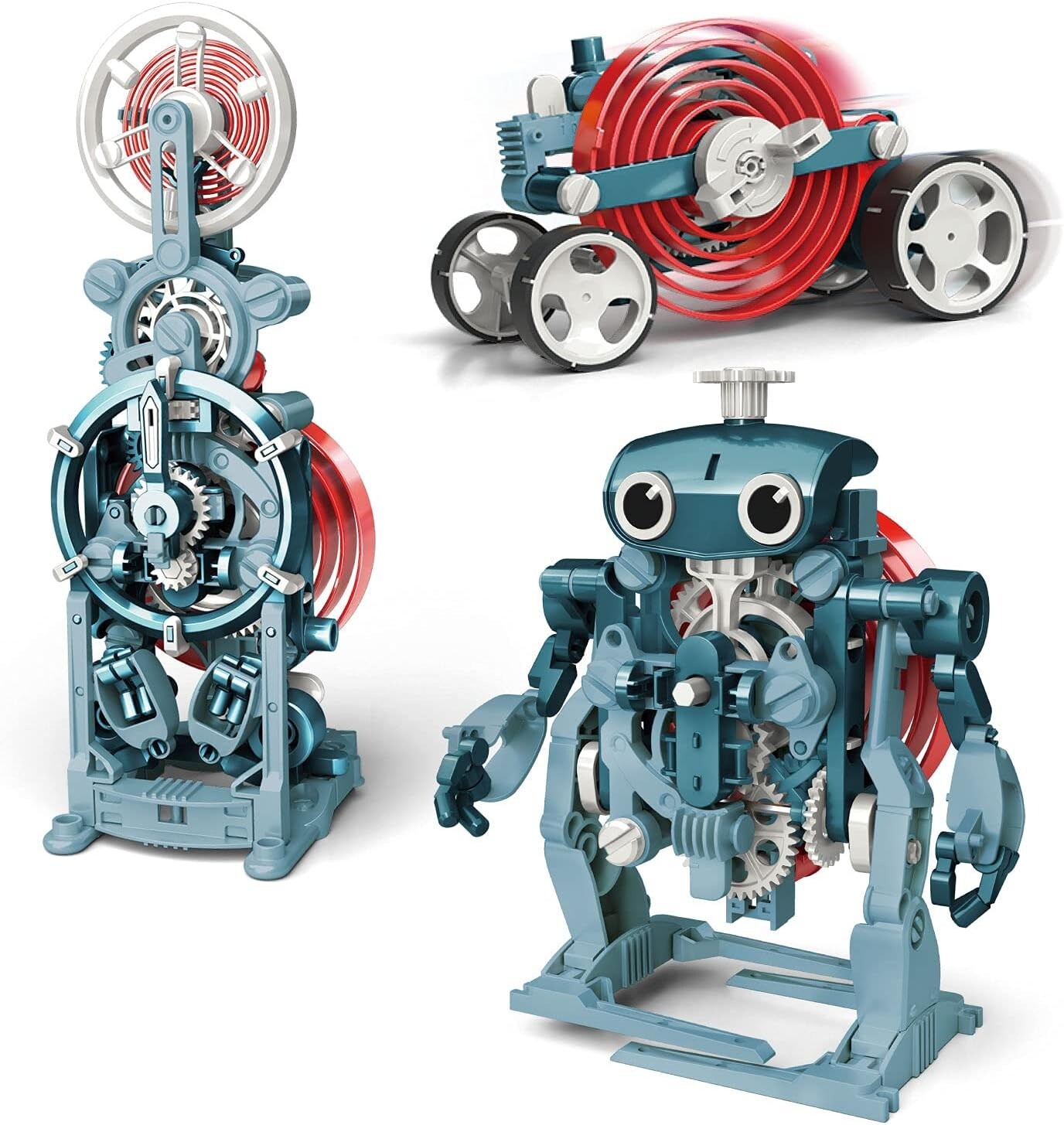 Transforms into 3 types! A fun clockwork robot, an assembly robot, and Robotimey
