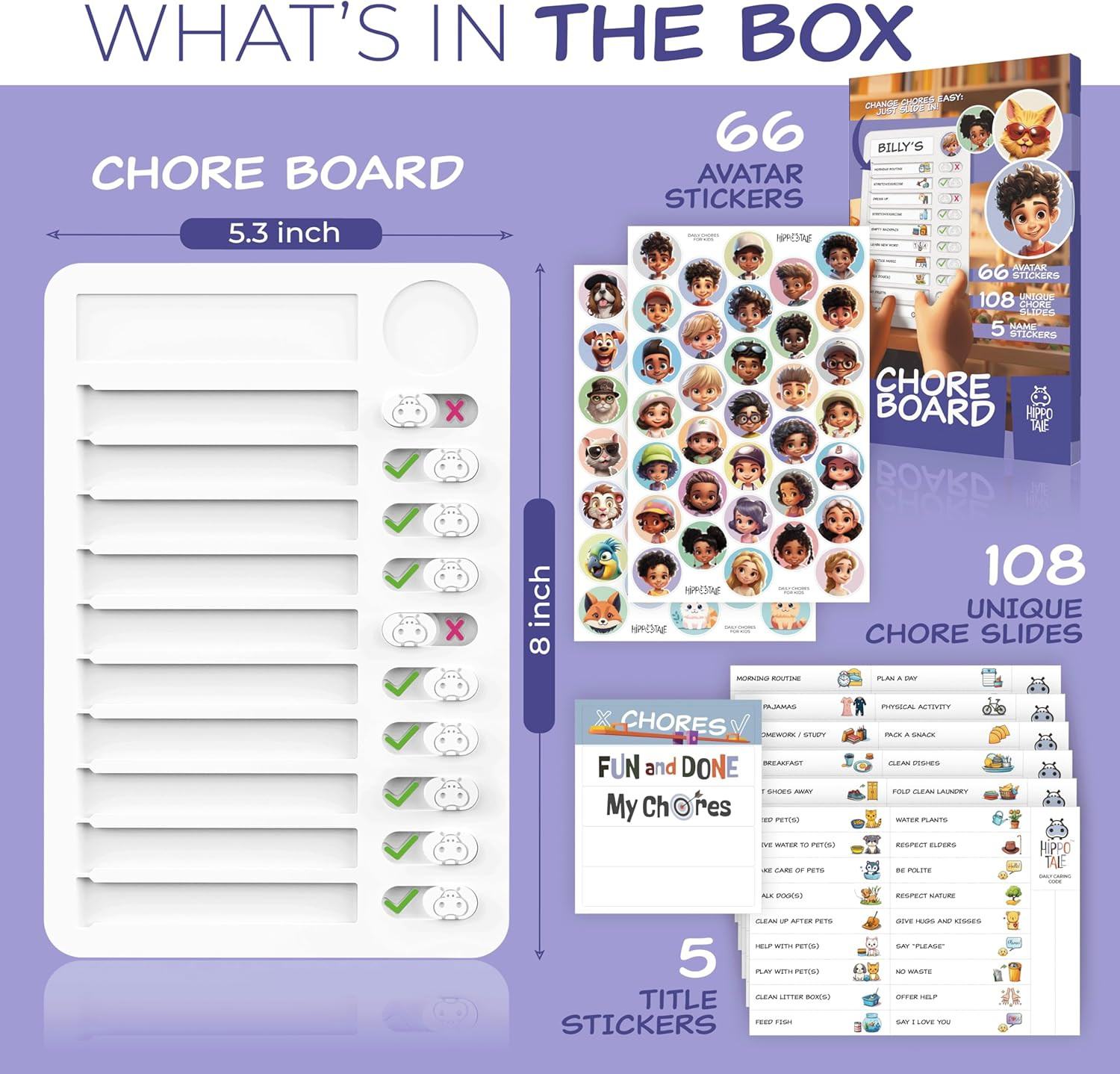 Chores Chart for Kids – Daily Routine Chart for Kids with Checklist & Stickers,