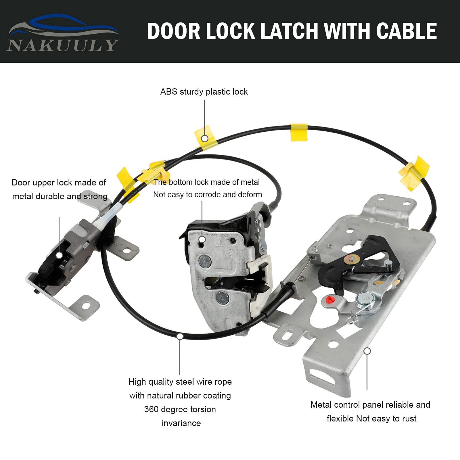 Nakuuly Left Driver Side Rear Door Lock Latch & Side, multi-color