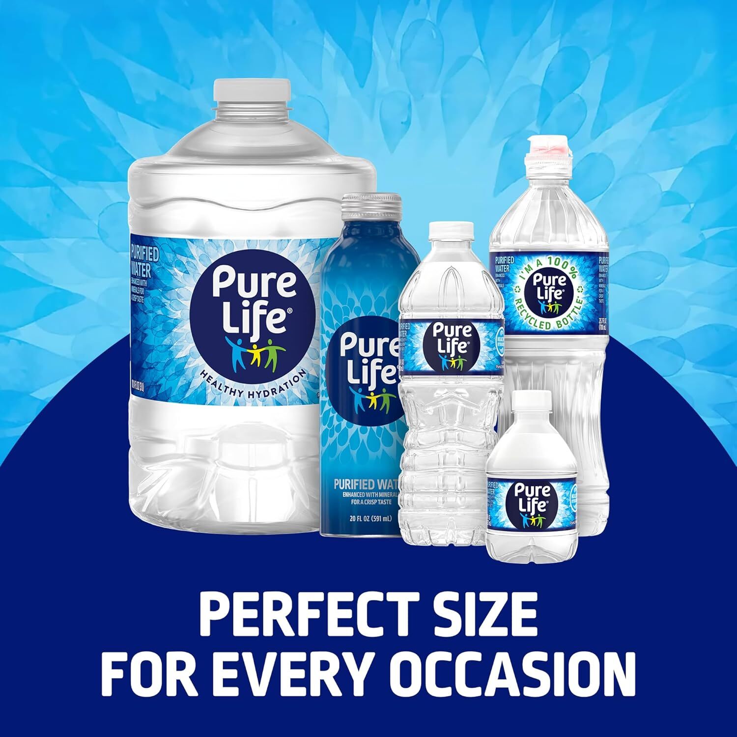 Pure Life Purified Water Bottles, 24 Pack – Still Bottled Water Enhanced with