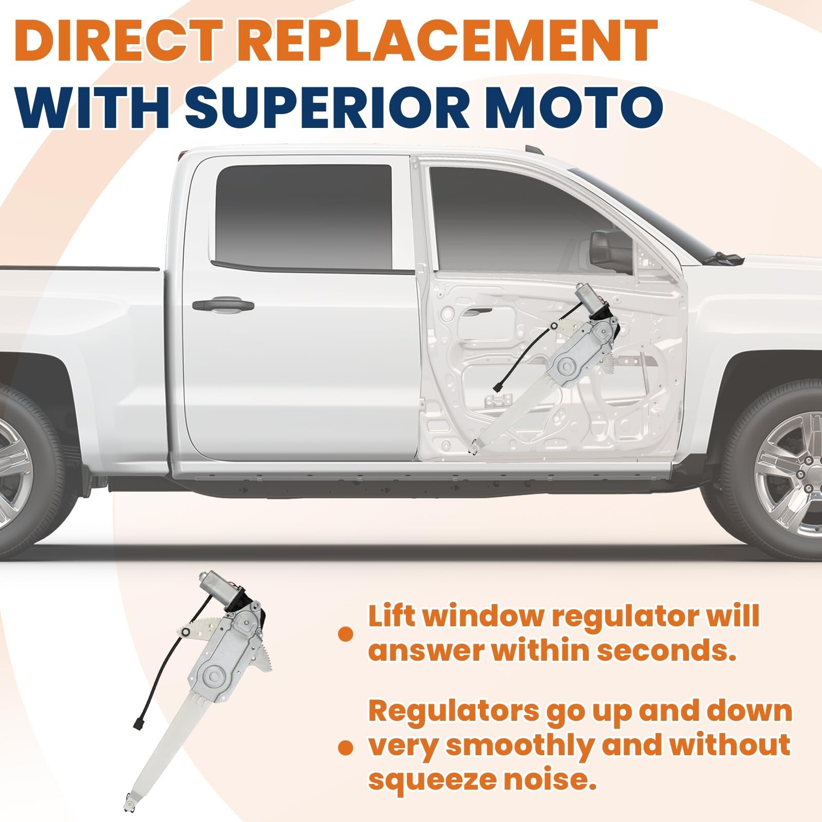 Window Regulator w/Motor Compatible for Ford Bronco F-150 F-100 F-250 F-350 1…