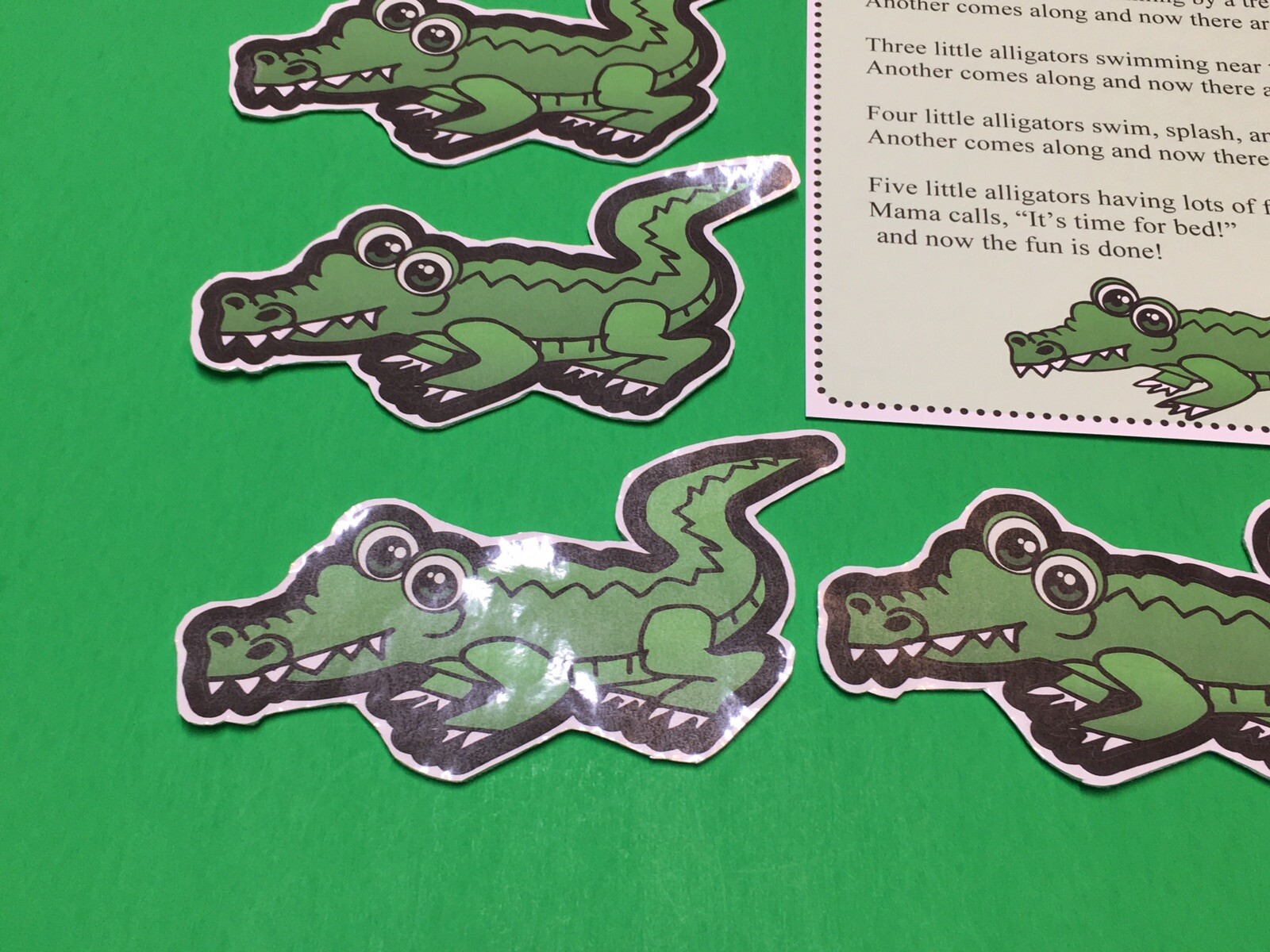 Five Little Alligator Flannel Board Set – Laminated Activity Set – Teaching