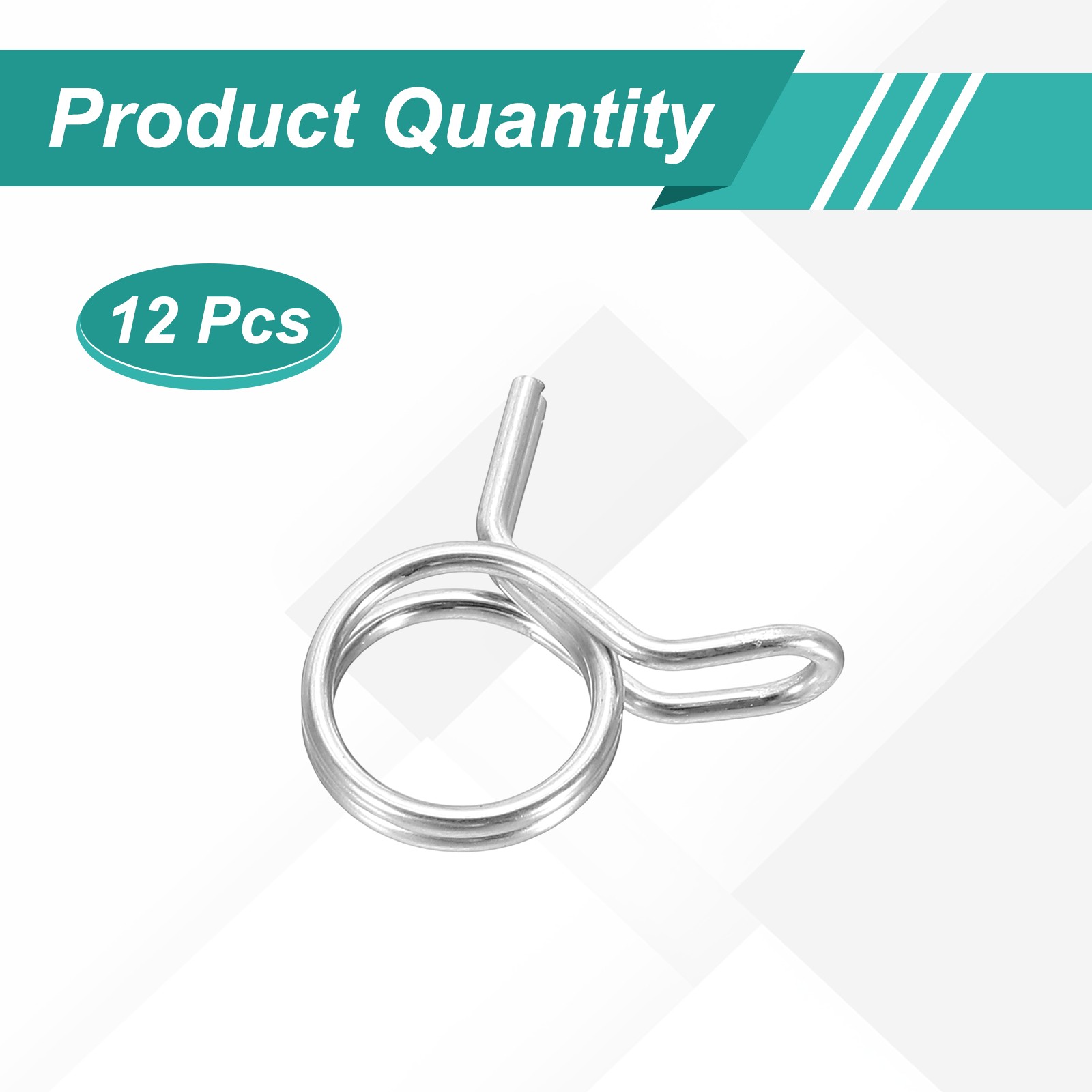 12Pcs 10mm ID 10-11.7mm OD Double Wire Spring Hose Clamp Spring Clips Clamps
