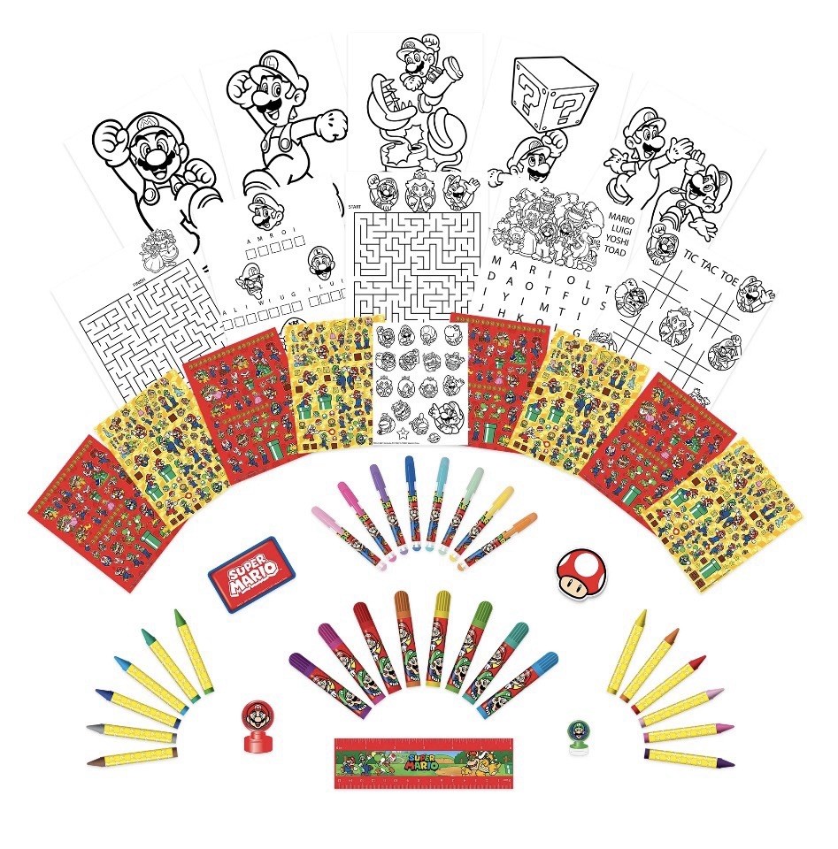 Nintendo Super Mario Deluxe Activity Art Set with Metal Carrying