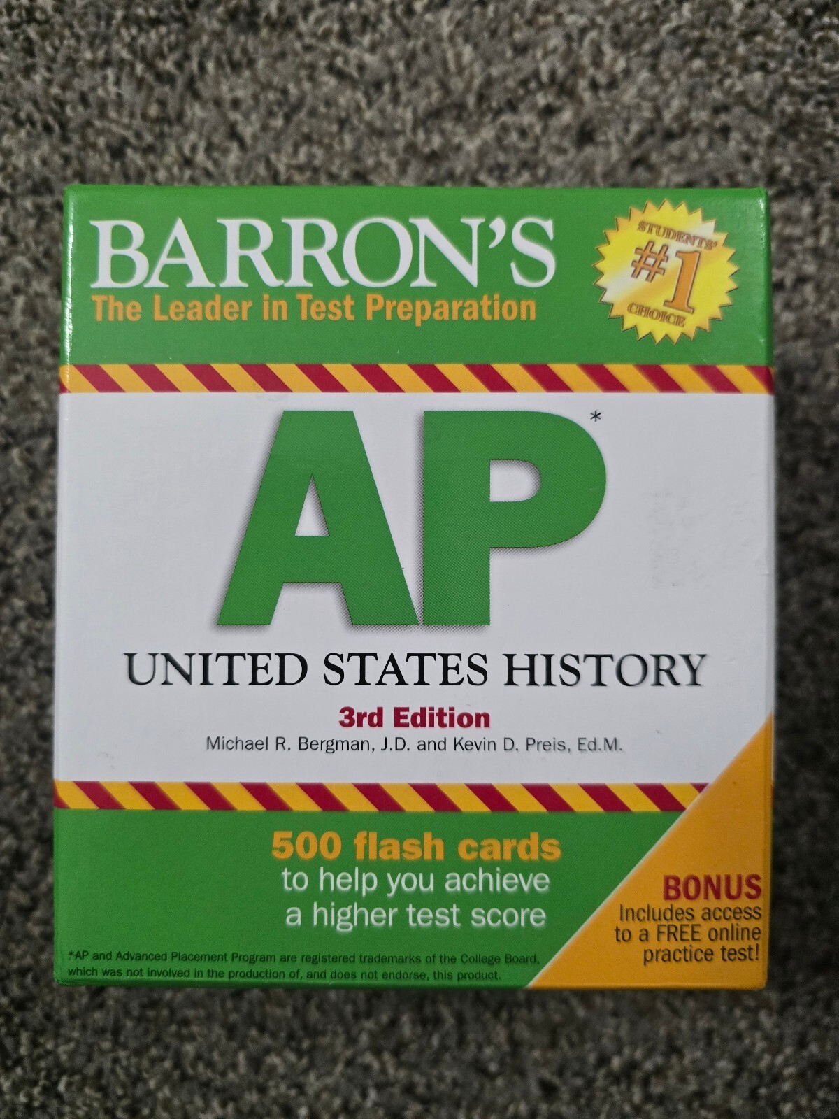 Barron’s AP United States History 3rd Edition 500 Flash Cards Test Prep