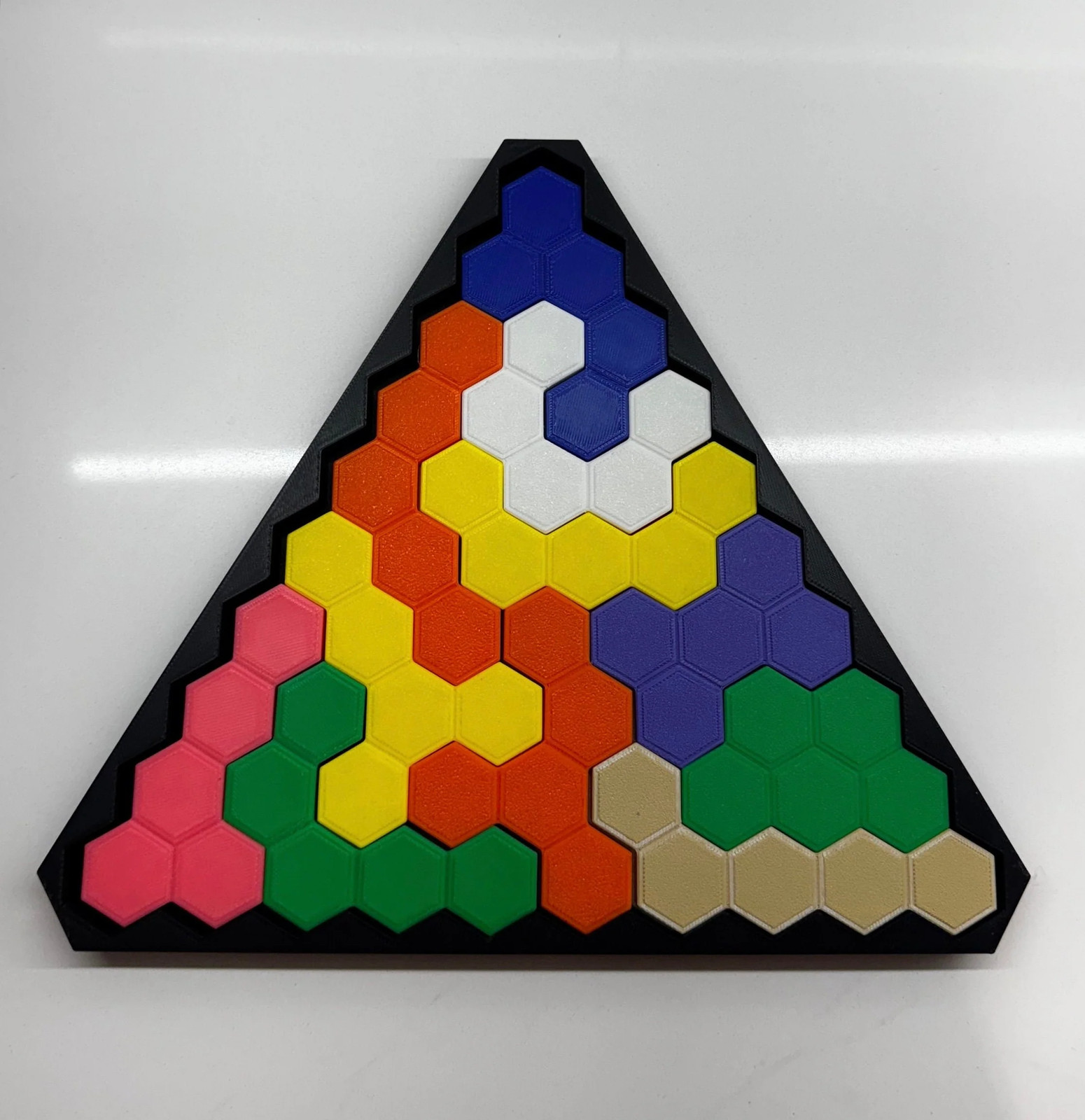 Pentahex Puzzle – Double-Sided 22-Piece Brain Teaser in Box With Lid – Unique
