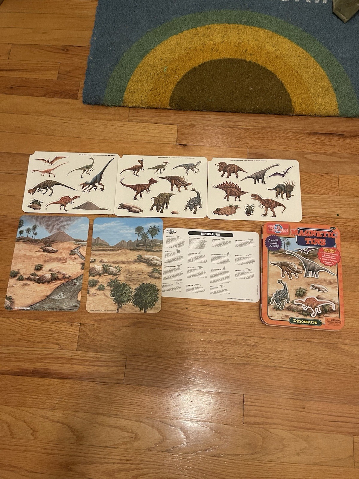T.S Shure Magnetic Tins Dinosaurs New 25 Illustrated Magnets