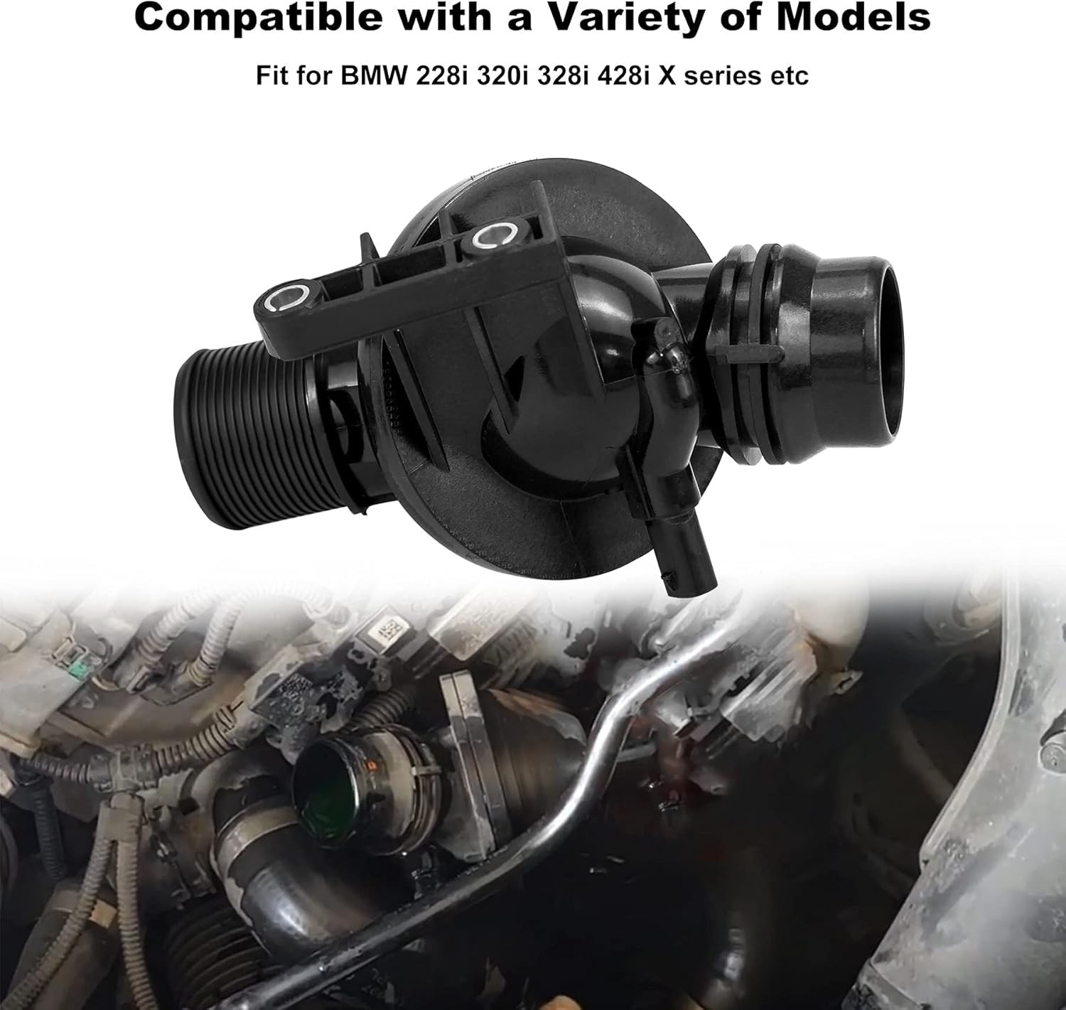 Engine Coolant Thermostat Housing Assembly with Sensors Fit for BMW E84 F10 F22
