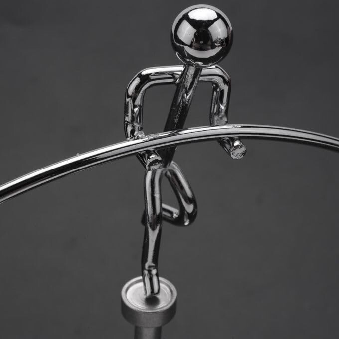 Stainless Steel Balancing Toy Engular Momentum Silver Pole Balancing Man