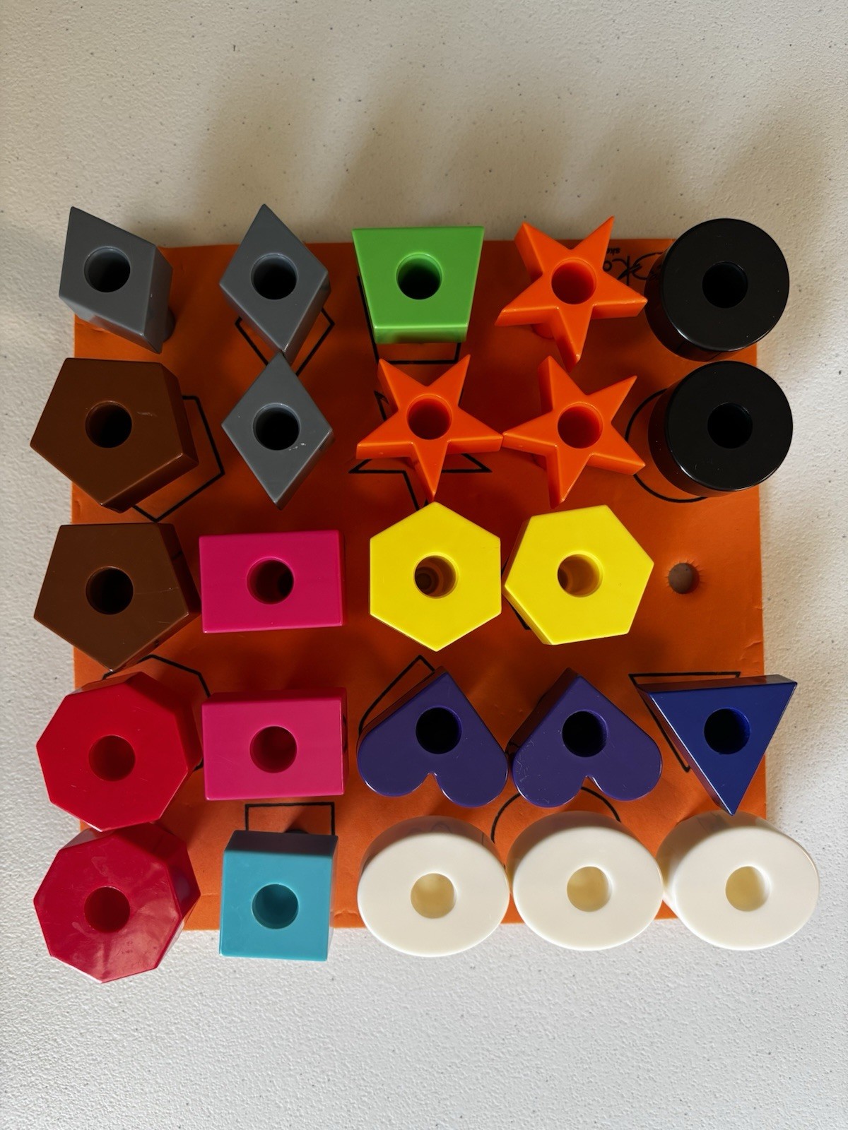 Skoolzy Stacking Toddler Peg Board Set, 24 Pegs, 1 Board