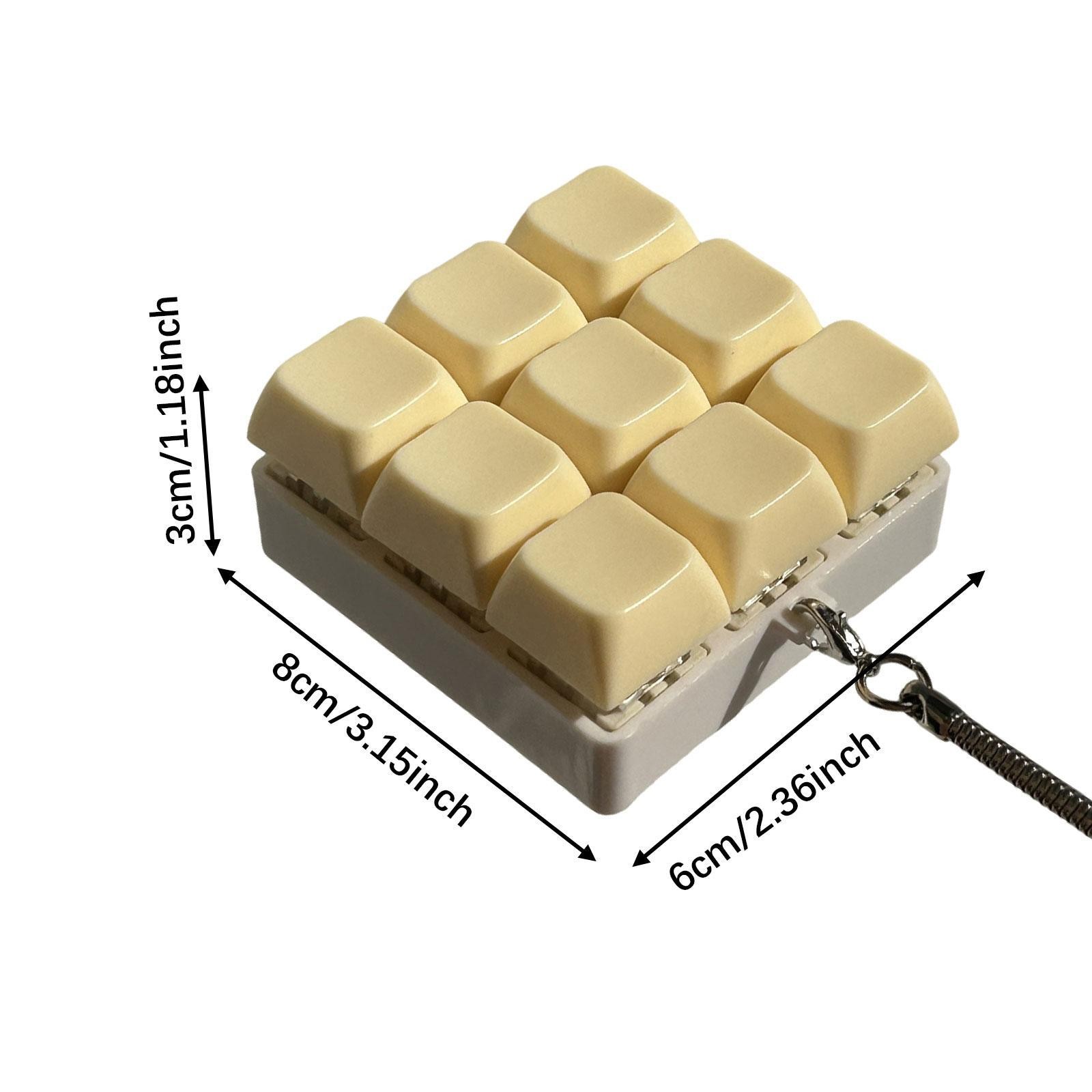9 Button Clicker Key Board Keychain Finger Toy Accessory Portable for Birthday