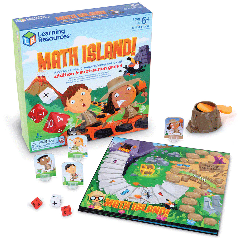 Learning Resources Math Island Addition & Subtraction Game Ages 6+ 2-4 Players
