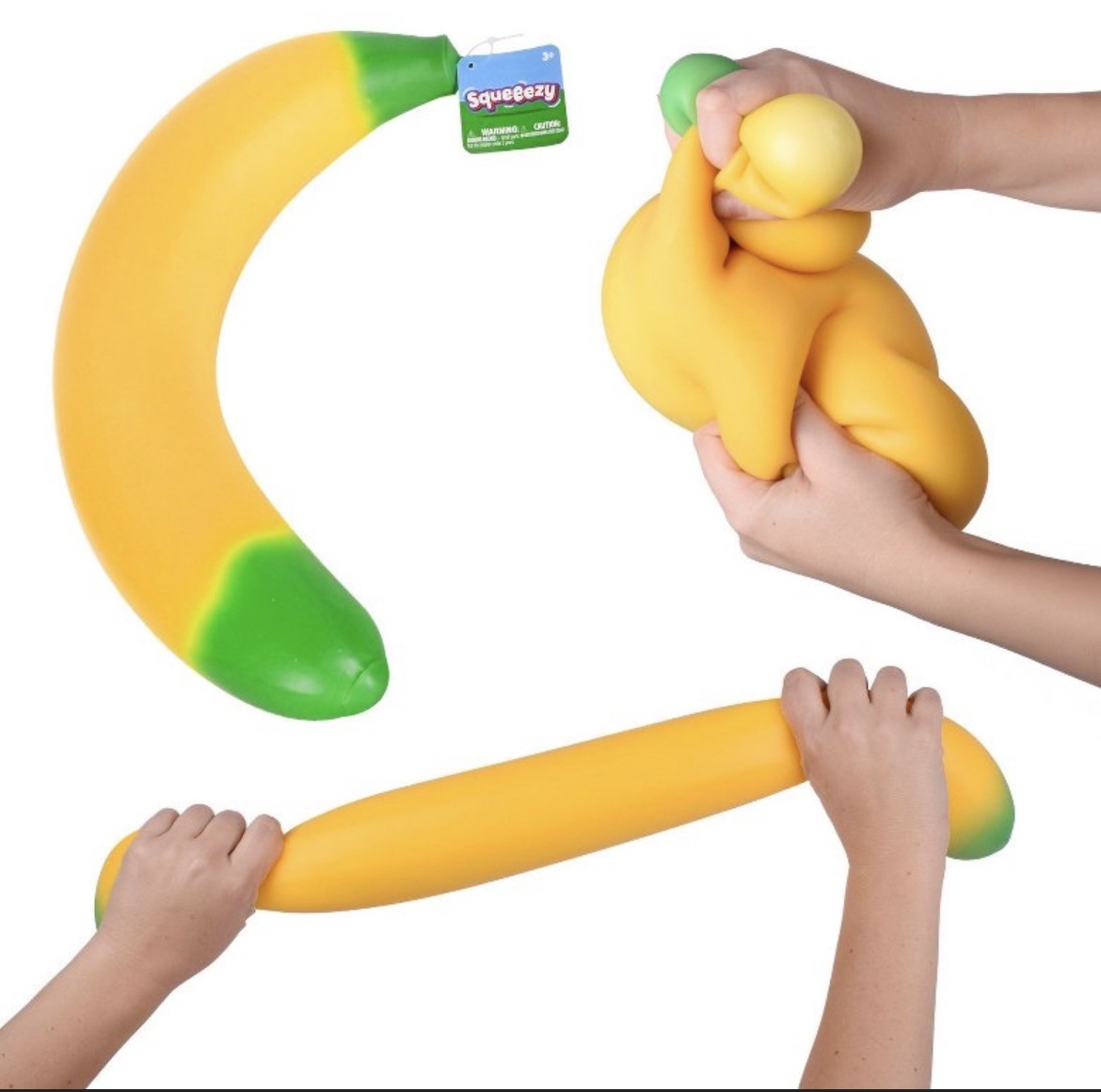 18” Banana Squishy 🍌 Stretchy Squeeze Sensory Stress Toy NEW w/ Tags